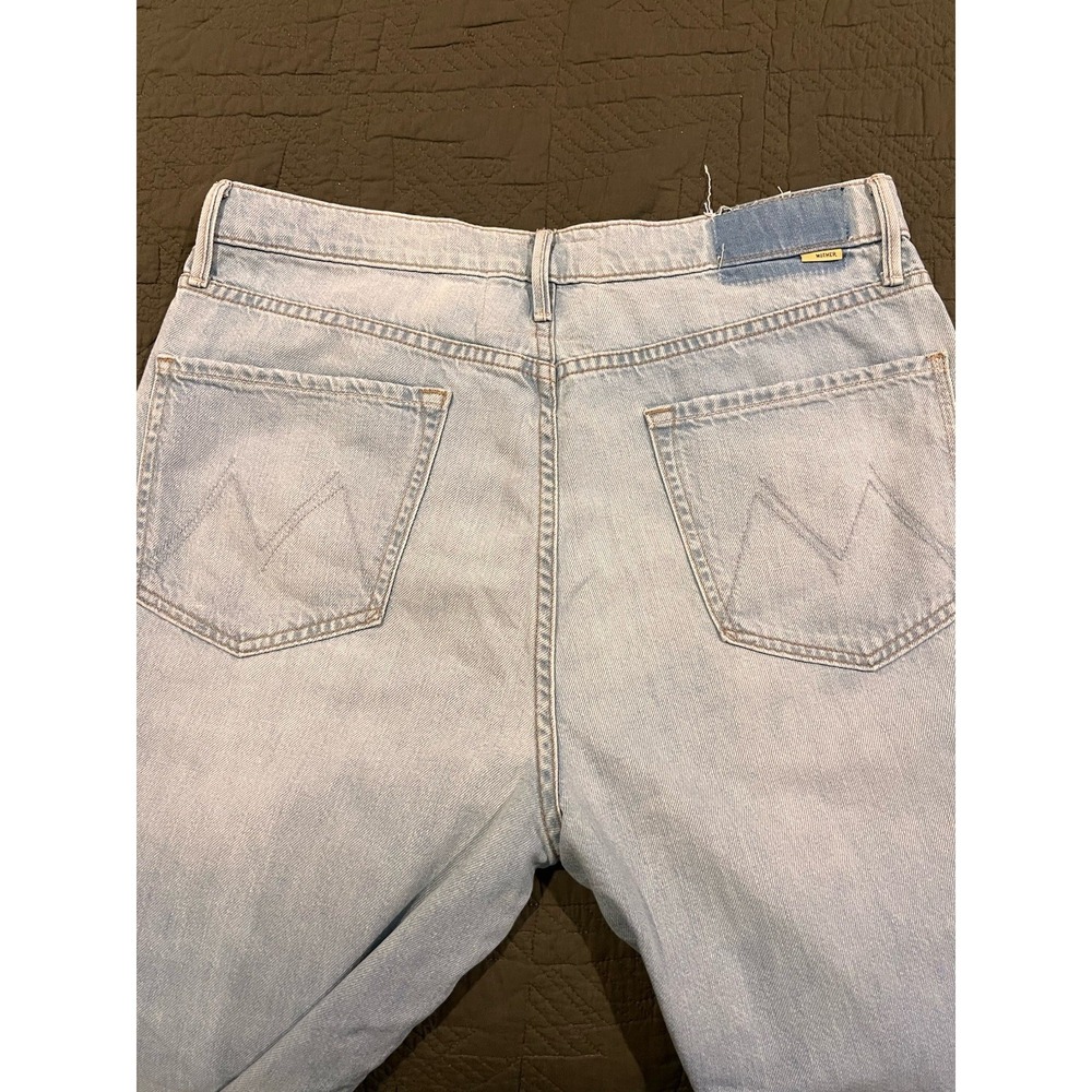MOTHER Light Wash Distressed Boot Cut Jeans - Picture 7 of 13